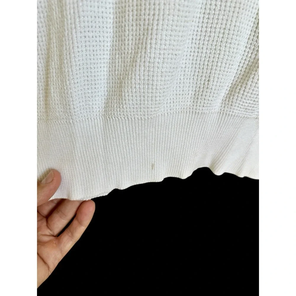 Vintage Ralph Lauren Long Sleeve Waffle Thermal Polo Shirt‎ Men's Medium *flaw